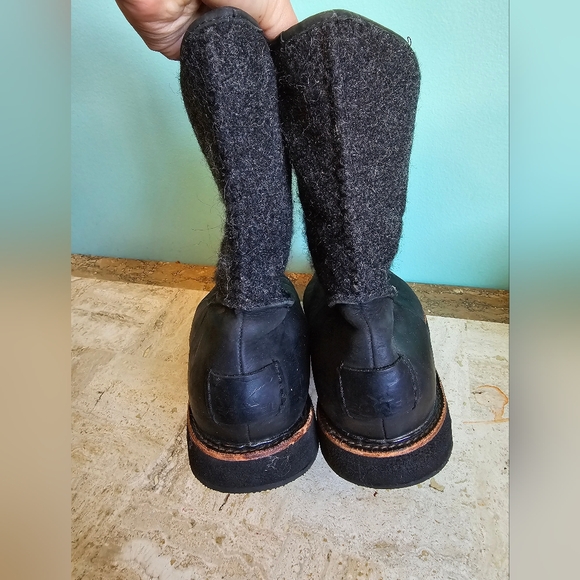 Sorel Winter Boots Mens Mad Slip sz 12 waterproof leather & felt wool Black - Picture 5 of 9